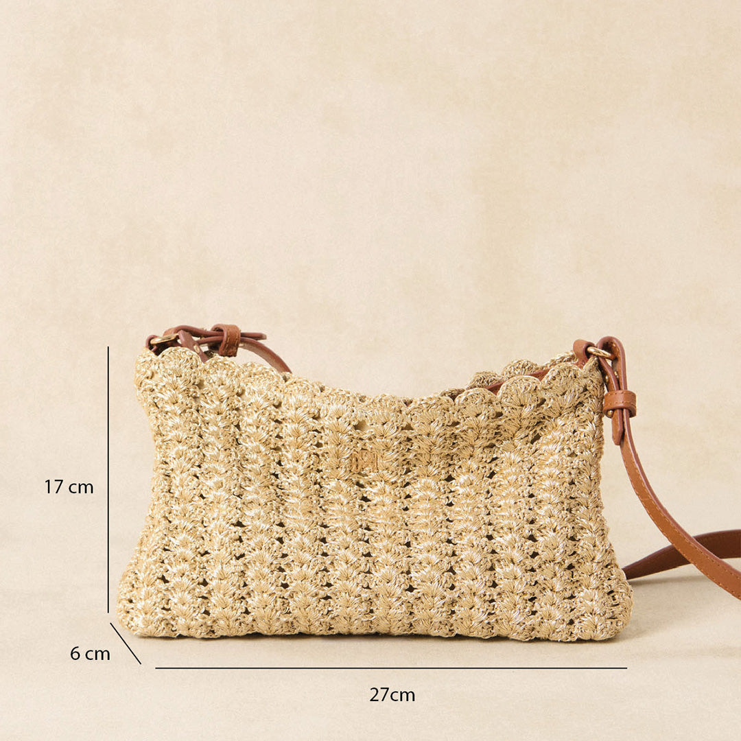 Sac petit crochet Serion Violette - Doré