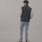 SHE62 - Veste en sherpa homme zippée sans manche - Gris