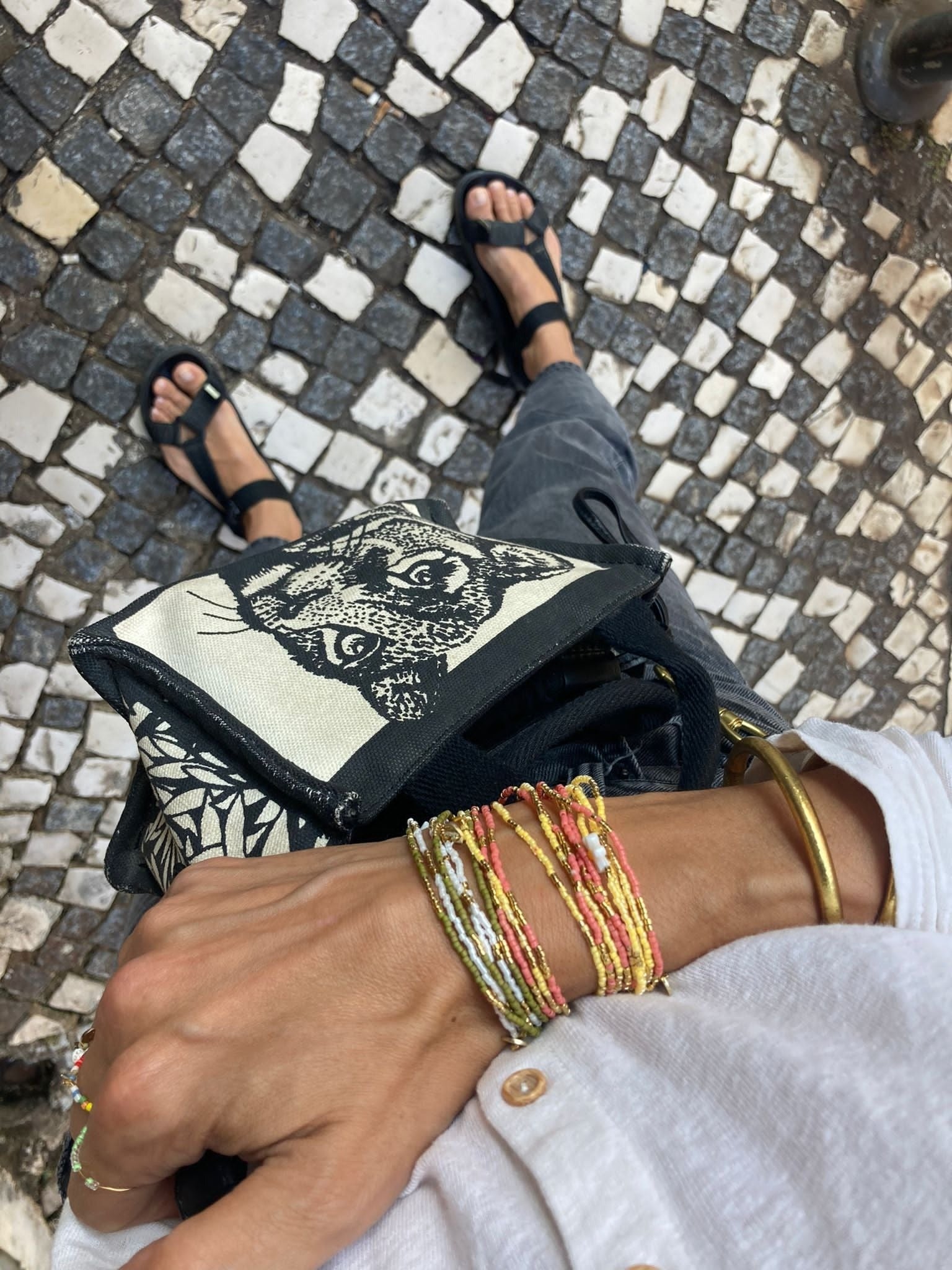 Bracelet Zebra - Bleu - Corail