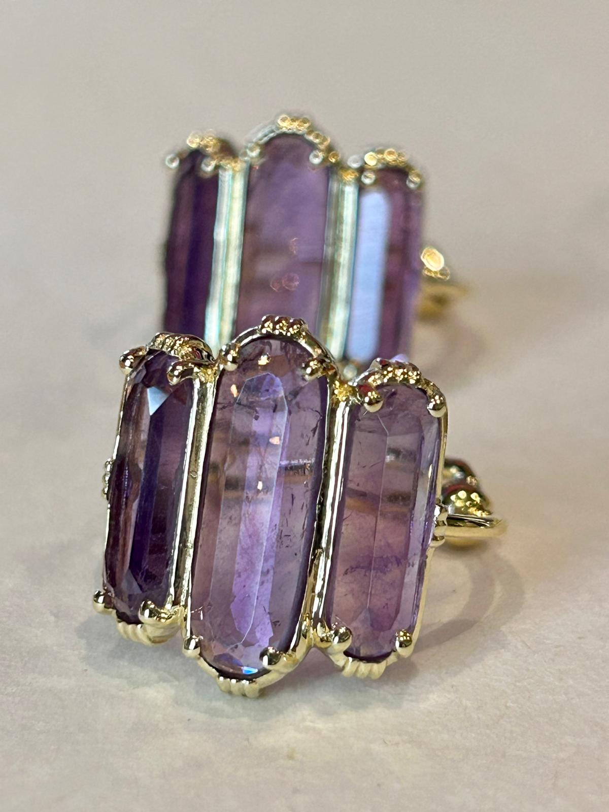 N°674 Alice - Bague trois barrettes serties (grand modèle)