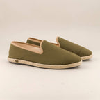 Espadrille homme coton, olive beige- Homme