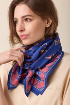 Latika - Cerisier - Bleu- Grand Foulard Apaches
