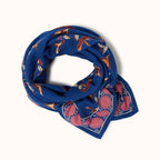 Latika - Cerisier - Bleu- Grand Foulard Apaches