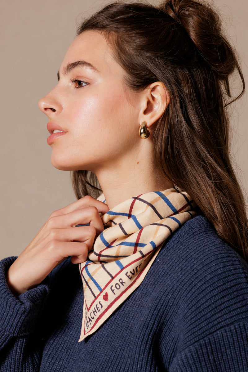 Petit Foulard Apaches Manika - Cahier - Macadamia