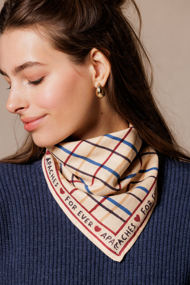 Petit Foulard Apaches Manika - Cahier - Macadamia