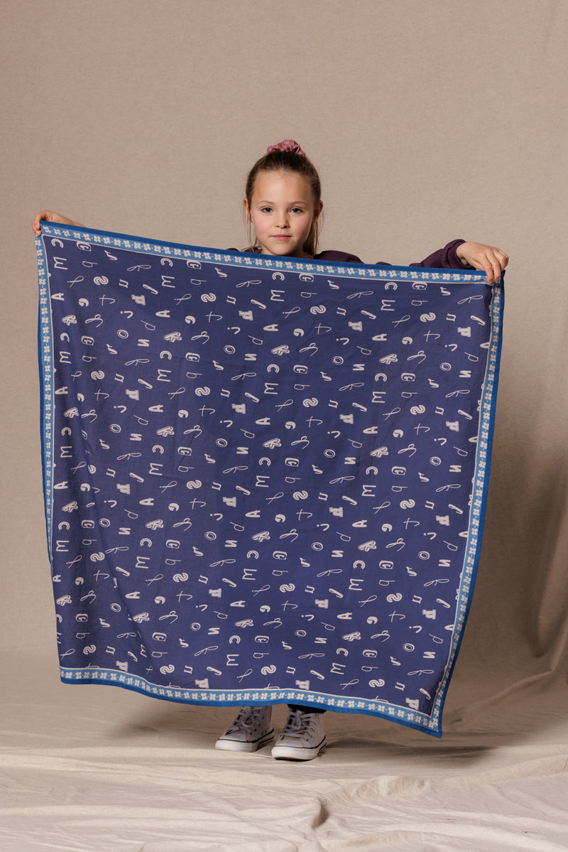 Grand Foulard Apaches Latika - ABCD - Indigo