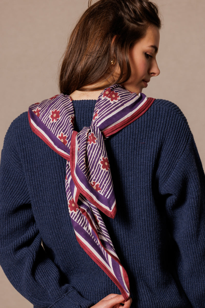 Latika - Anna - Indigo - Grand Foulard Apaches