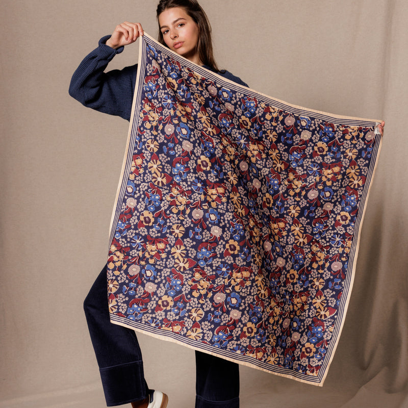 Grand Foulard Apaches Latika - Septembre - Indigo