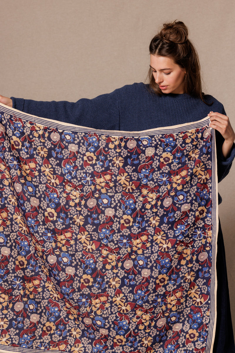 Grand Foulard Apaches Latika - Septembre - Indigo