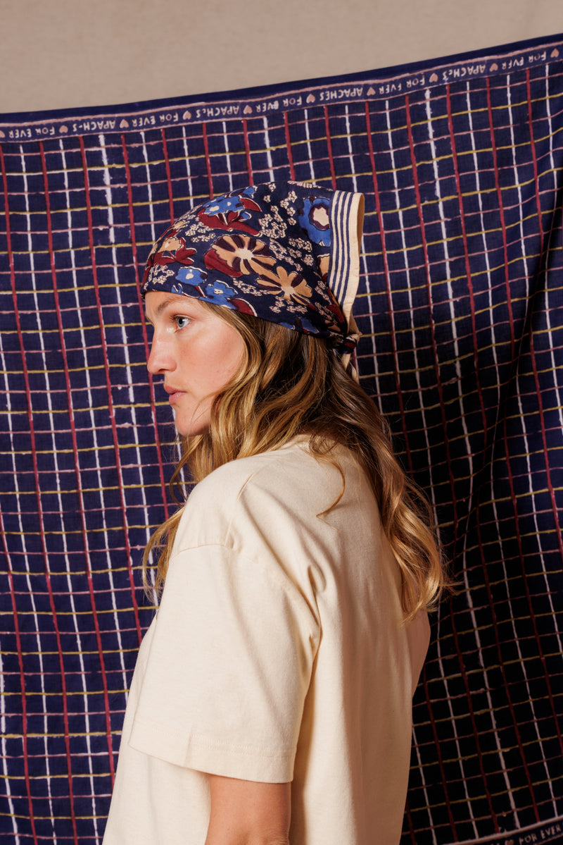 Petit Foulard Apaches Manika - Septembre - Indigo