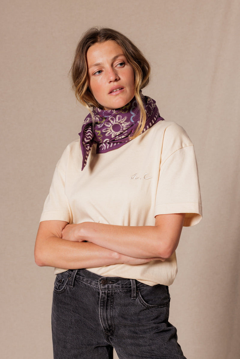 Grand Foulard Apaches Latika - Ardoise - Taffeta