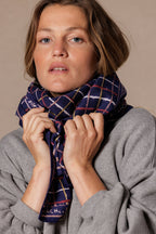 Grand Foulard Apaches Latika - Cahier - Indigo