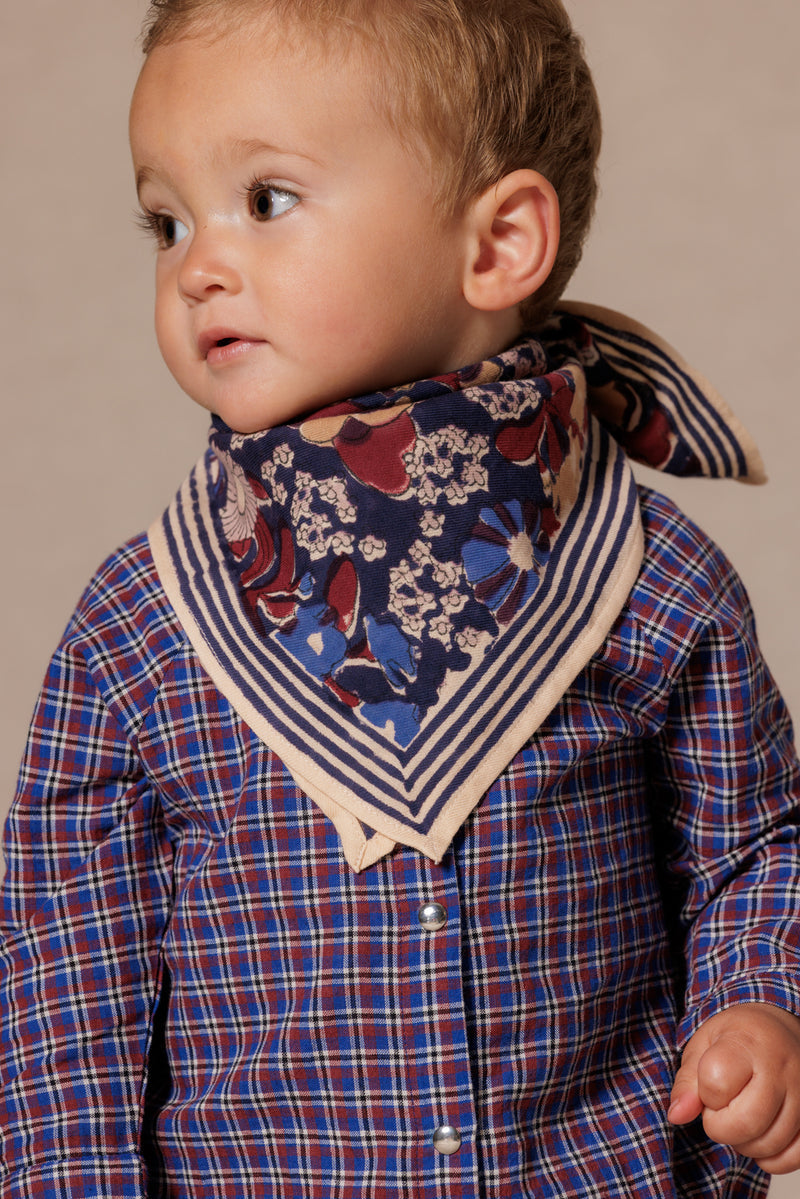 Petit Foulard Apaches Manika - Septembre - Indigo