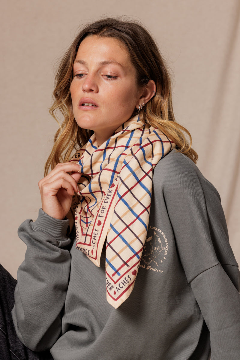 Grand Foulard Apaches Latika - Cahier - Macadamia