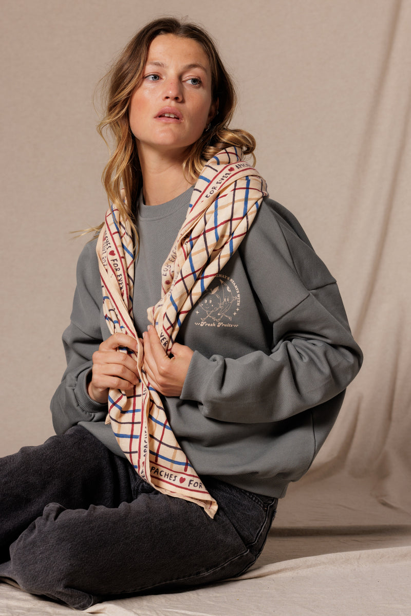 Grand Foulard Apaches Latika - Cahier - Macadamia