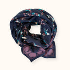 Latika - Cerisier - Navy - Grand Foulard Apaches