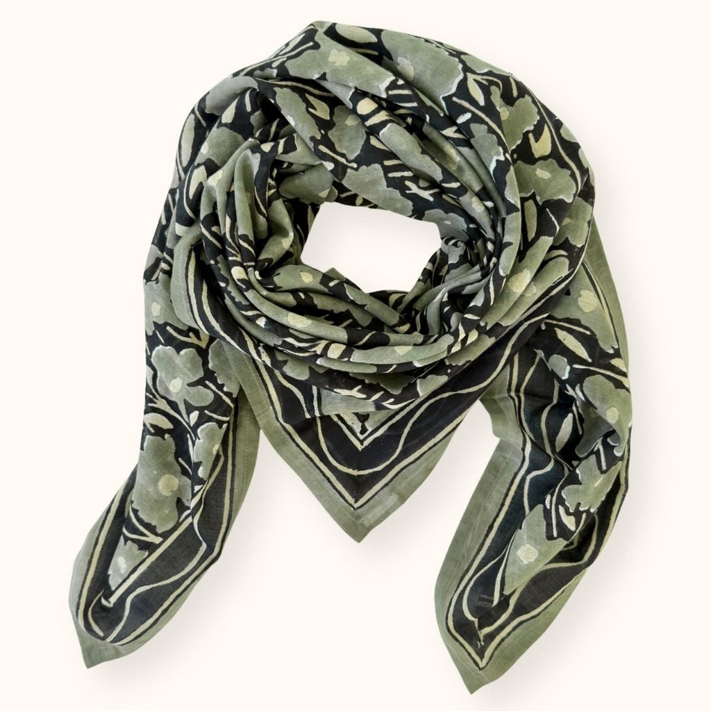 Dupatta - Daisy Météorite -  Foulard Apaches en voile de coton