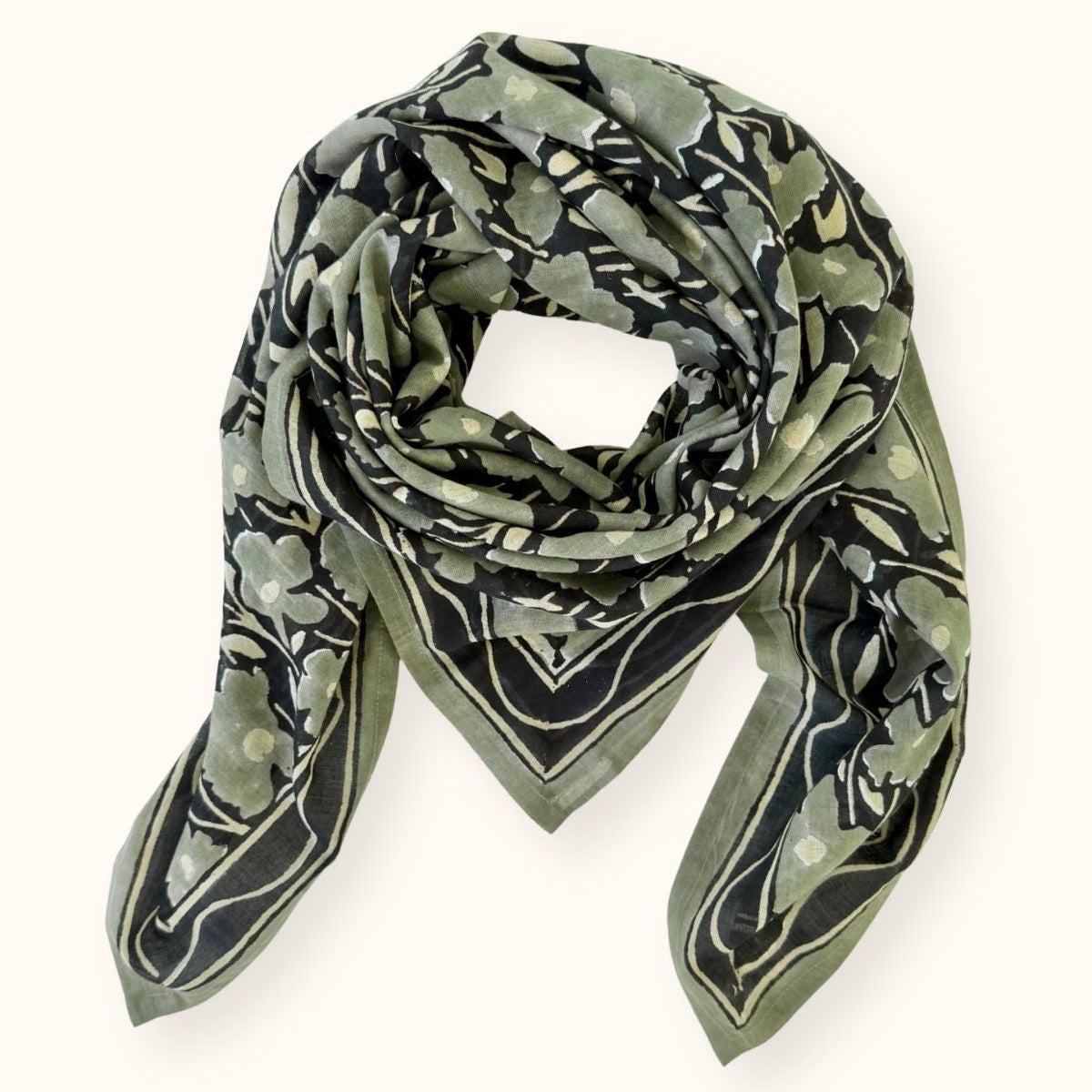 Dupatta - Daisy Météorite -  Foulard Apaches en voile de coton