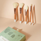 Kit pinceaux maquillage en bois naturel
