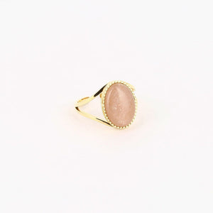 Bague - Cornelia - pierre de soleil ou quartz rose