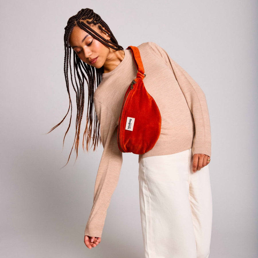Sac banane Sasha - Velours Brique