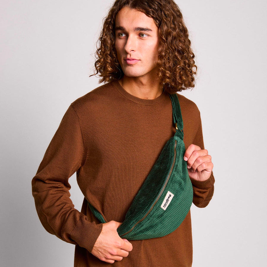 Sac banane Sasha - Velours Sapin