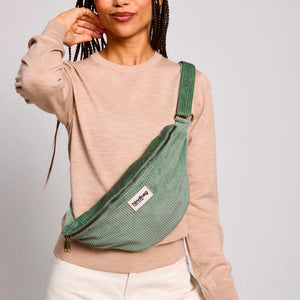 Sac banane Sasha - Velours Vert d'eau