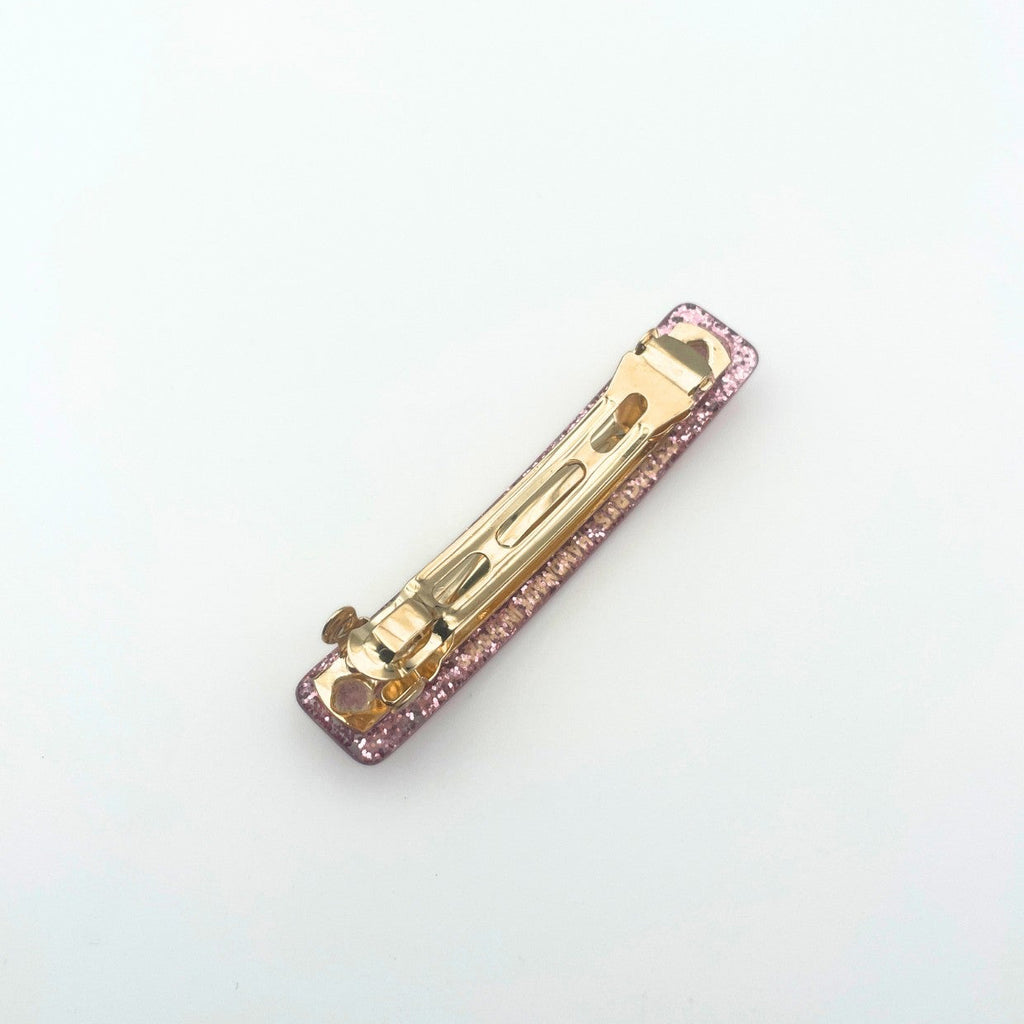 Barrette PPAILLETTES ROSE - clic-clac 6 cm