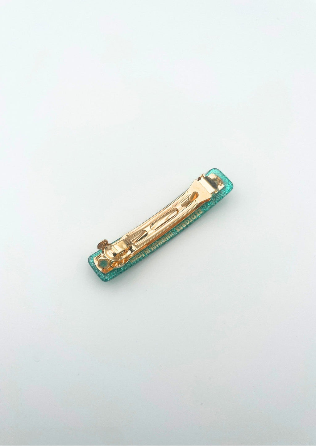 Barrette PAILLETTES TURQUOISE - clic-clac 6 cm