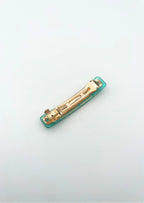Barrette PAILLETTES TURQUOISE - clic-clac 6 cm