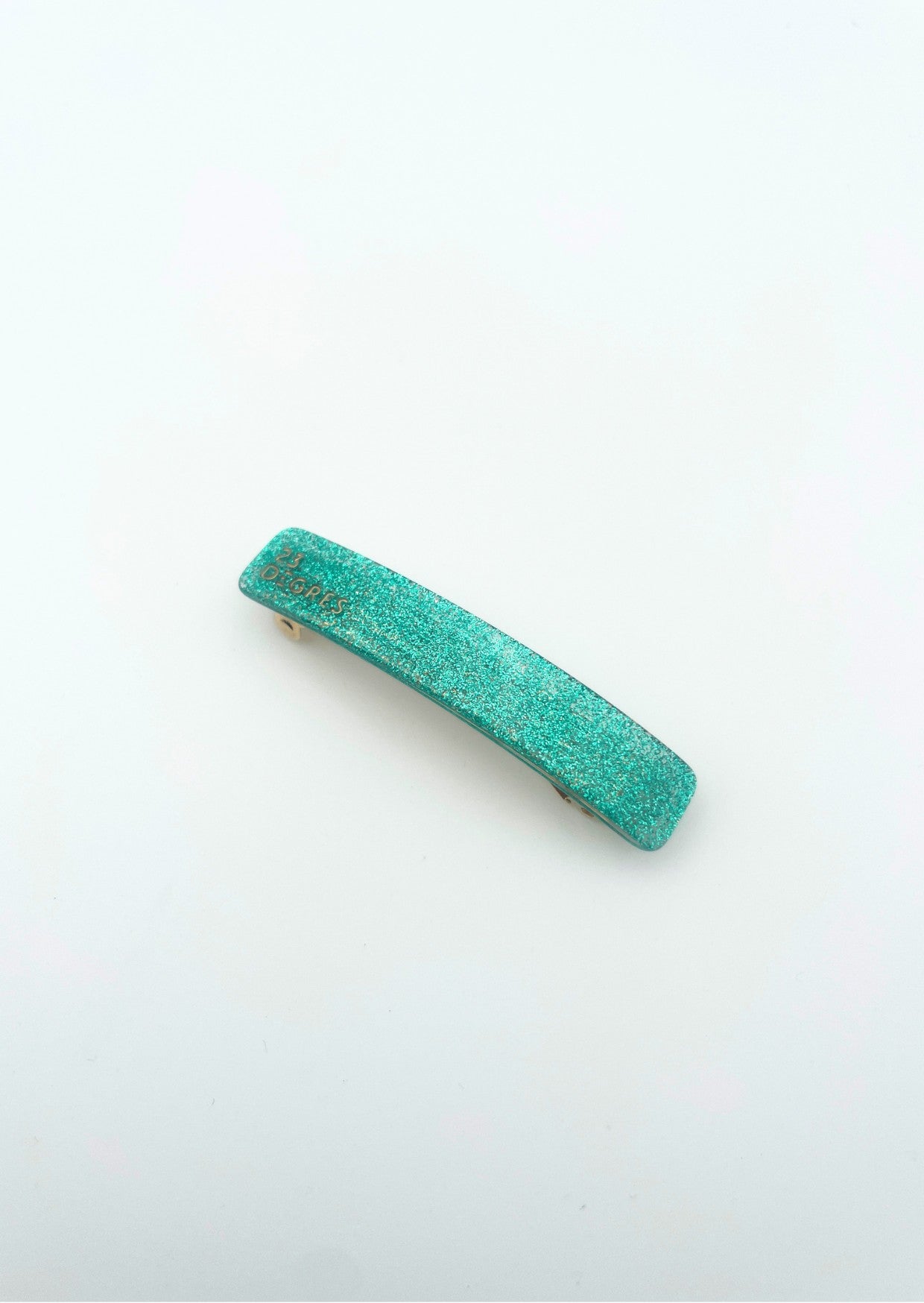Barrette PAILLETTES TURQUOISE - clic-clac 6 cm