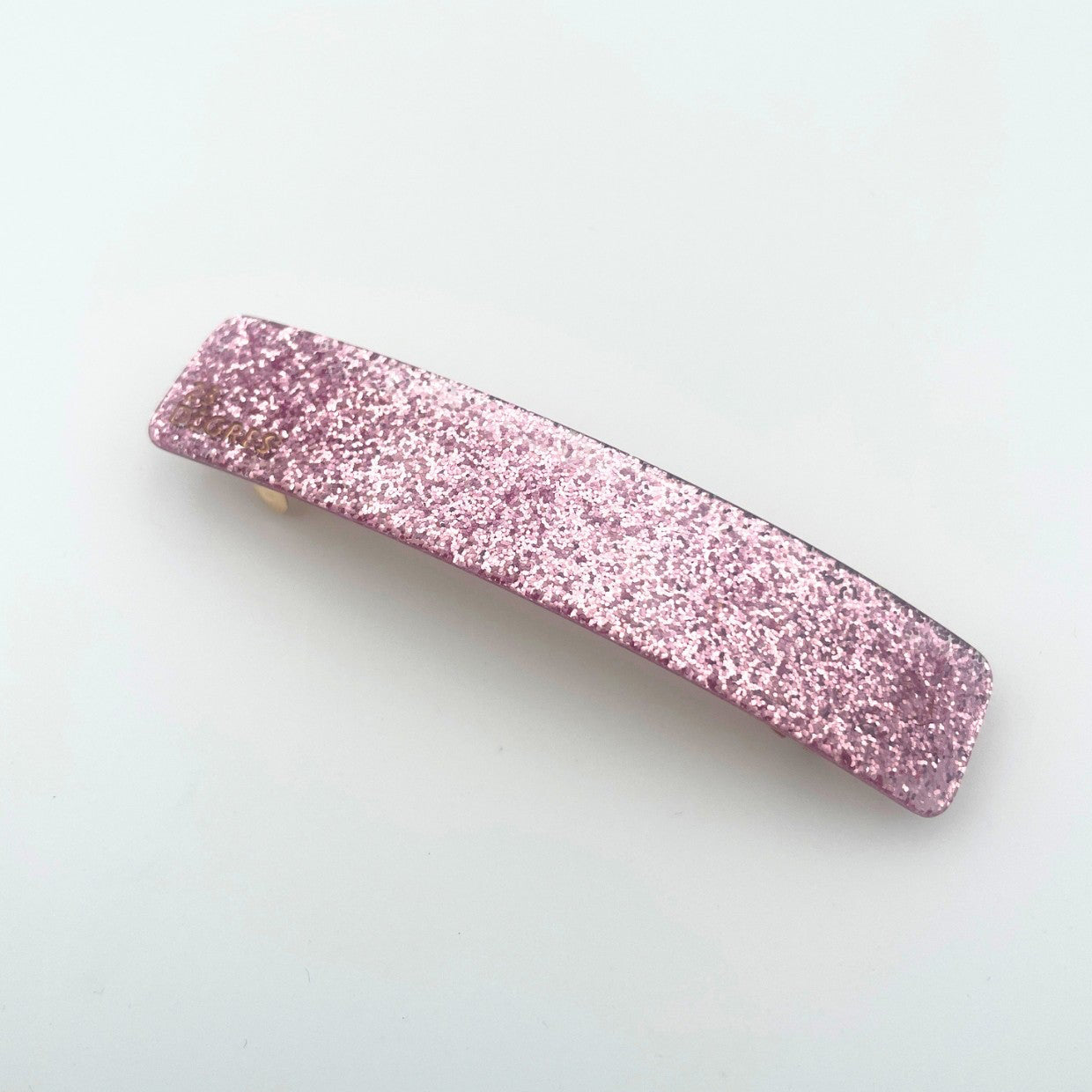 Barrette PAILLETTES ROSE - clic-clac 9 cm