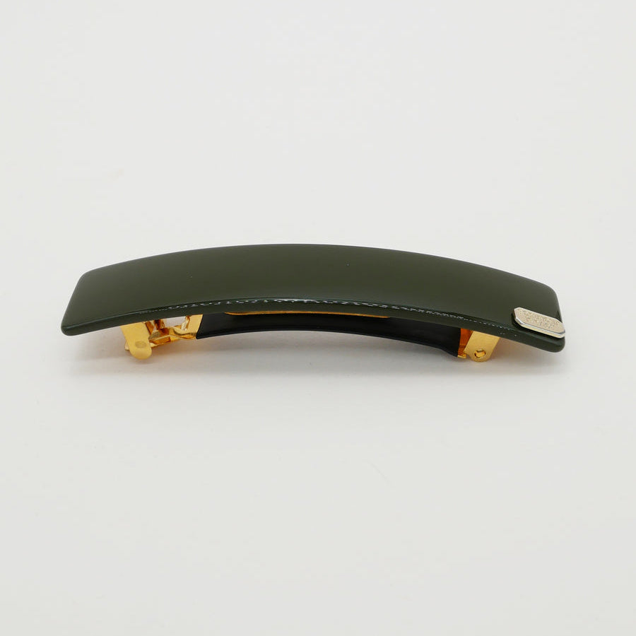 Barrette acétate 9 cm - Kaki