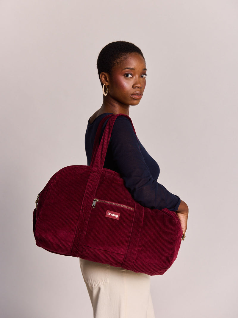 Sac à langer Basile - Velours Bordeaux