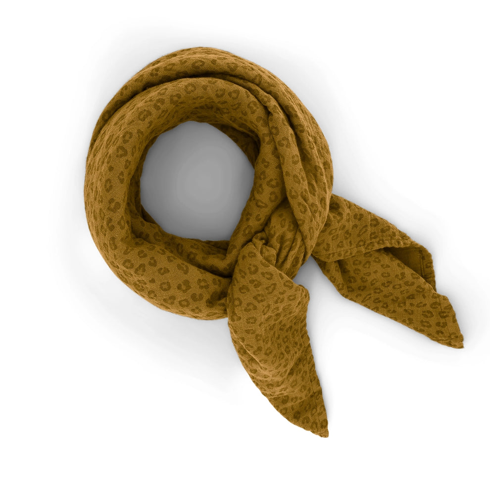 Petit Foulard Bianca - Mini Leopard Tapenade