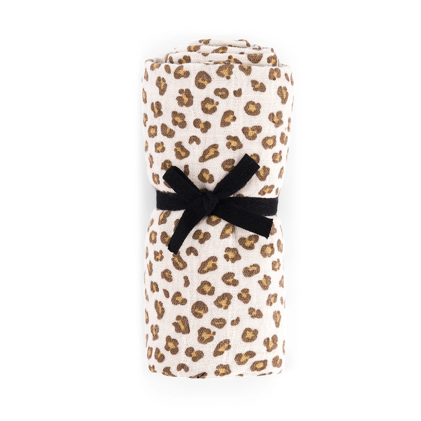 Grand Foulard Bianca - Leopard Greige