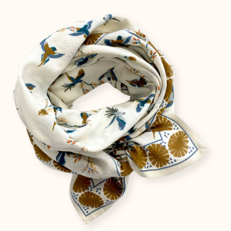 Grand Foulard Apaches Latika - Cerisier - Fleur de Vanille