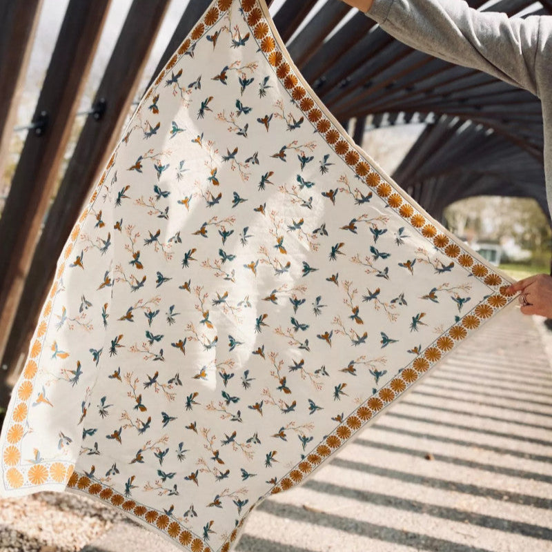 Grand Foulard Apaches Latika - Cerisier - Fleur de Vanille