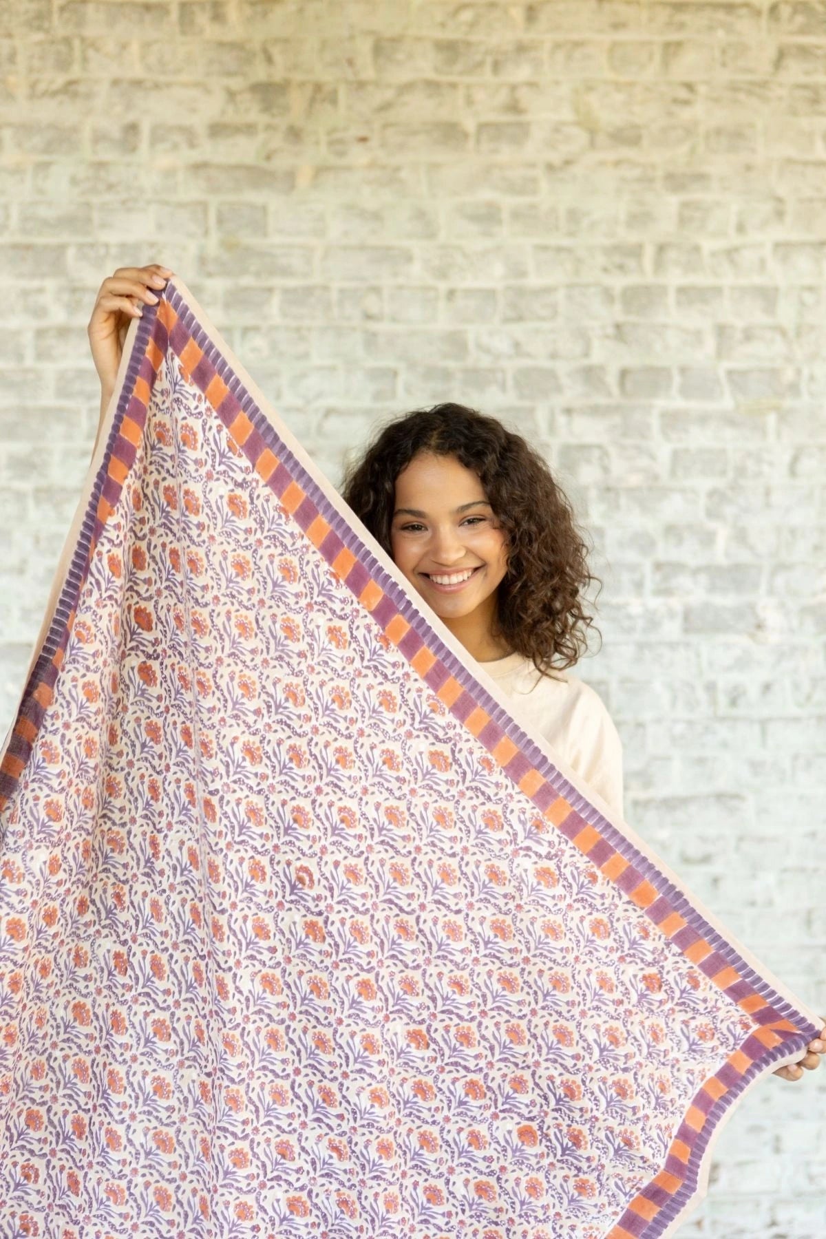 Grand Foulard Latika - Cactus Macadamia
