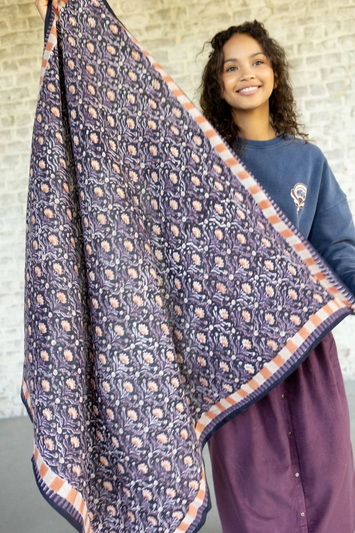 Grand Foulard Latika - Cactus - Cactus Navy
