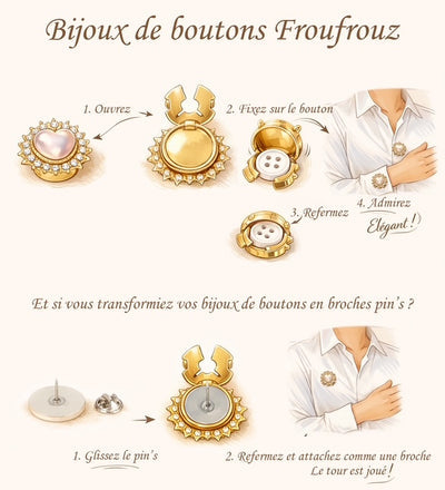 Mila Topaze - Bijou 2 en 1 Bijou de bouton &/ou Pins
