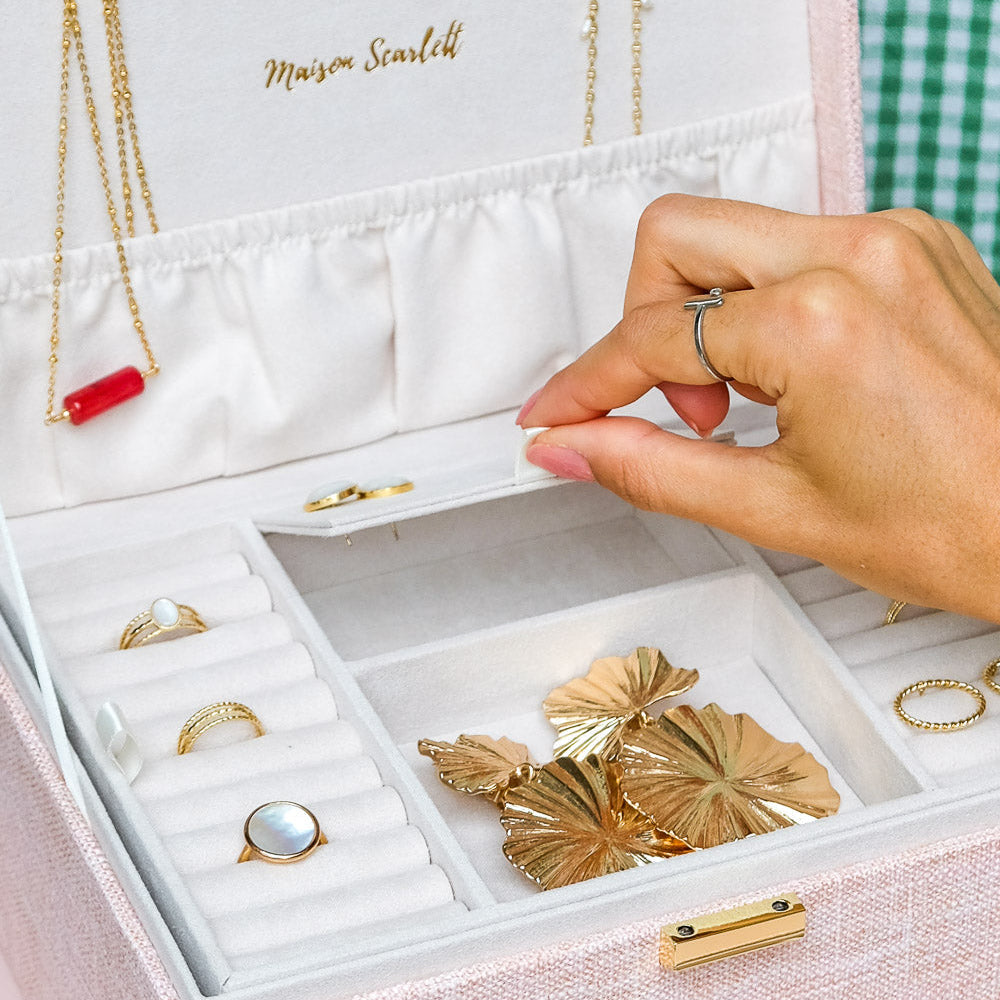 Denise effet lin - Beige - Boîte à bijoux