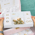 Denise effet lin - Beige - Boîte à bijoux