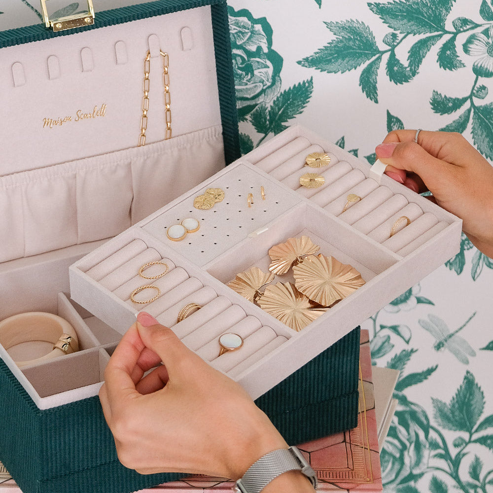Denise en velours côtelé - Beige - Boîte à bijoux