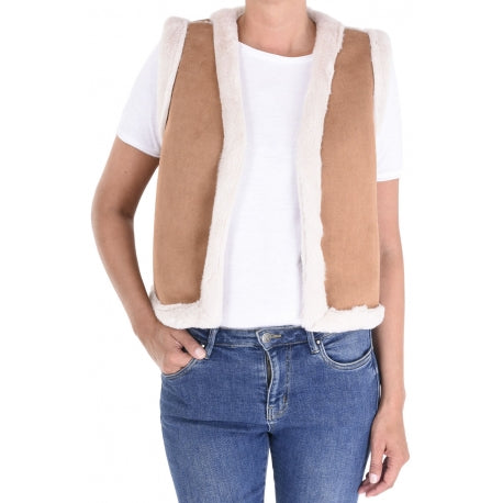 66835 - Veste imitation daim/mouton - plusieurs coloris