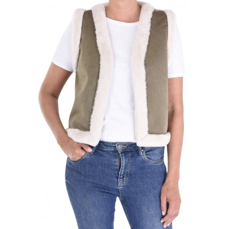 66835 - Veste imitation daim/mouton - plusieurs coloris