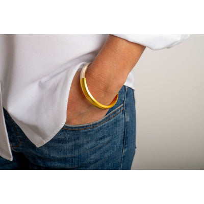 Billy - Doré Naturel clair - bracelet en corne bicolore