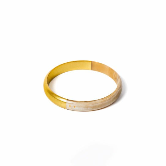 Billy - Doré Naturel clair - bracelet en corne bicolore