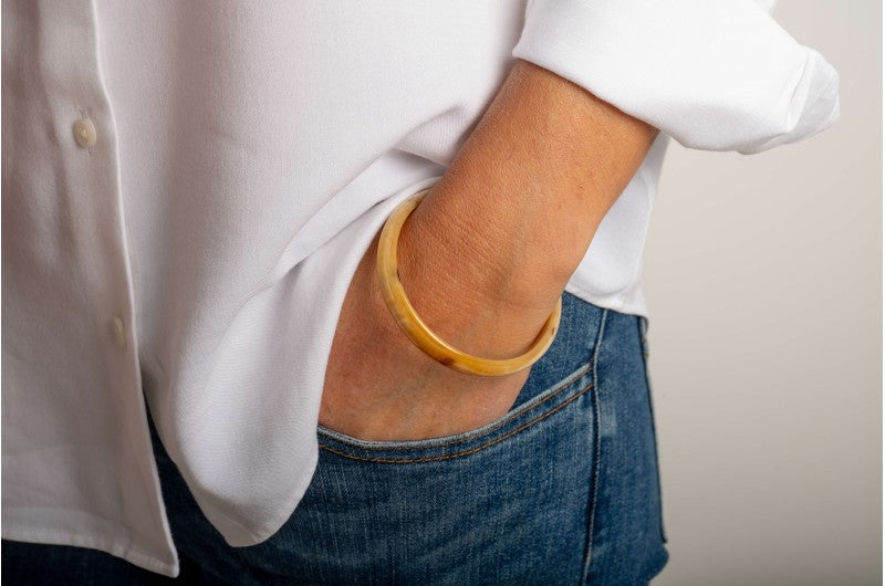 Billy - Naturel Clair - bracelet en corne bicolore