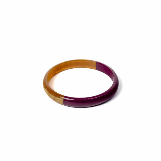 Billy - Prune - bracelet en corne bicolore